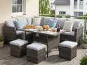 MeXo Gartenlounge-Set 7-tlg. Grau Poly Rattan für 8-10 Personen Bild 2