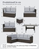 MeXo Gartenlounge-Set 7-tlg. Grau Poly Rattan für 8-10 Personen Bild 4