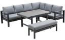 MeXo Gartenlounge-Set XXL Grau Aluminium mit Kissen Bild 1