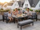 MeXo Gartenlounge-Set XXL Grau Aluminium mit Kissen Bild 4