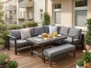 MeXo Gartenlounge-Set Outdoor Aluminium Ecklounge 5-tlg. wetterfest Bild 2