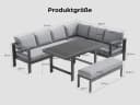 MeXo Gartenlounge-Set Outdoor Aluminium Ecklounge 5-tlg. wetterfest Bild 3