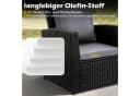 MeXo Gartenlounge-Set 4-tlg. Schwarz Poly Rattan mit Kissen Bild 4