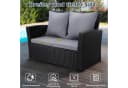 MeXo Gartenlounge-Set 4-tlg. Schwarz Poly Rattan mit Kissen Bild 5
