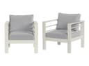 MeXo Gartensessel Relaxsessel Outdoor 2 Sitzer Aluminium Cremeweiß Bild 1