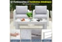 MeXo Gartensessel Relaxsessel Outdoor 2 Sitzer Aluminium Cremeweiß Bild 5