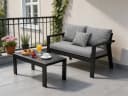 MeXo Gartenlounge-Set Aluminium 2-tlg. mit Kissen grau Bild 2