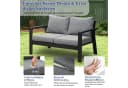 MeXo Gartenlounge-Set Aluminium 2-tlg. mit Kissen grau Bild 5