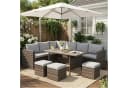 MeXo Gartenlounge-Set 7-tlg. Grau Polyrattan mit Kissen Bild 3