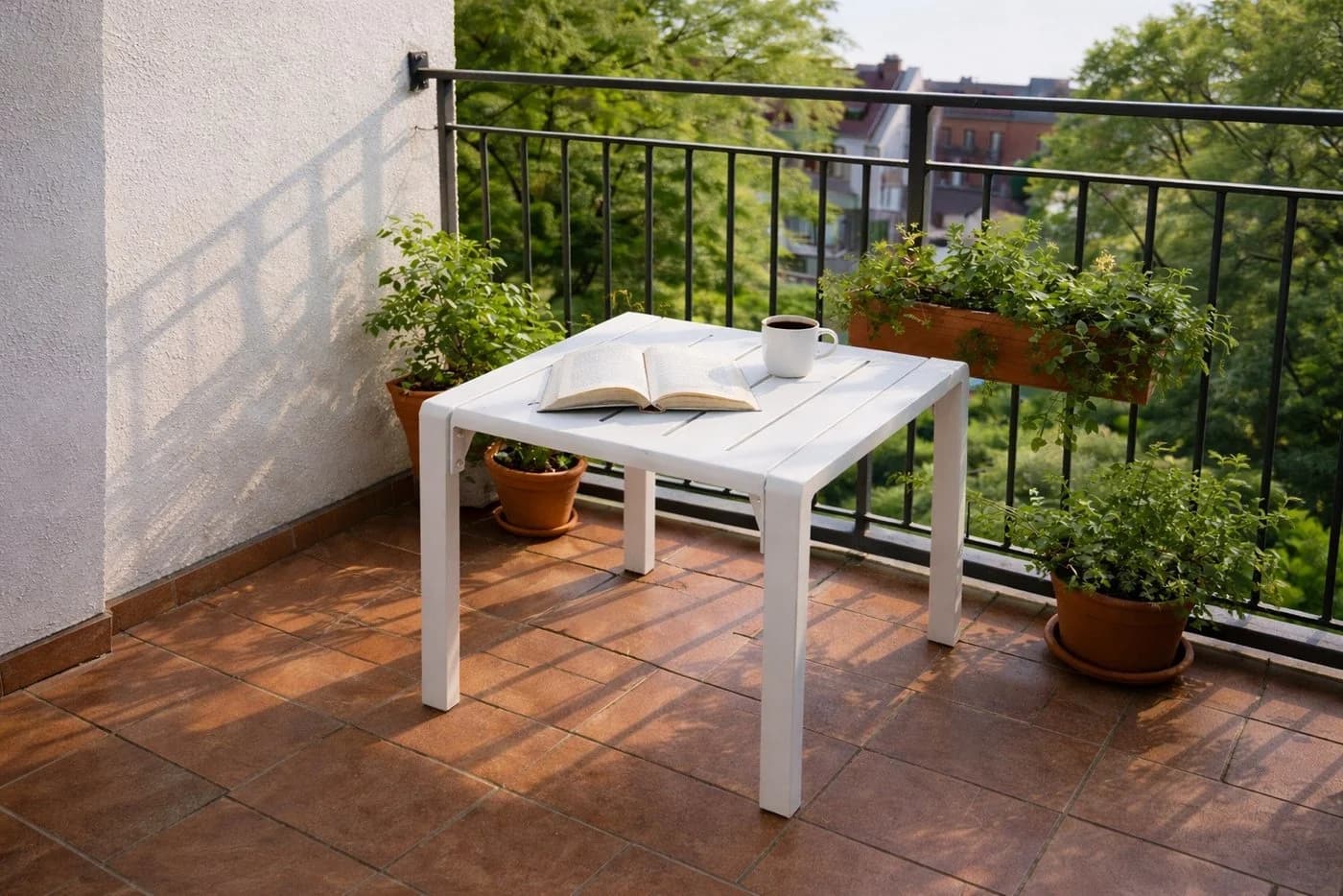 MeXo Gartenlounge-Set Aluminium Wetterfest Couchtisch Weiss - Bild 2