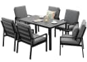 MeXo Gartenlounge-Set 7-tlg. Aluminium Schwarz Bild 1
