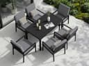 MeXo Gartenlounge-Set 7-tlg. Aluminium Schwarz Bild 3