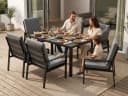 MeXo Gartenlounge-Set 7-tlg. Aluminium Schwarz Bild 4
