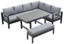 MeXo Gartenlounge-Set XXL Grau Aluminium 5-tlg. mit Kissen Bild 1