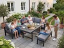MeXo Gartenlounge-Set XXL Grau Aluminium 5-tlg. mit Kissen Bild 4