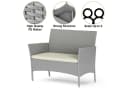 Gywowken Gartenlounge-Set 4-teilig Grau/Cremeweiß Polyrattan Bild 1