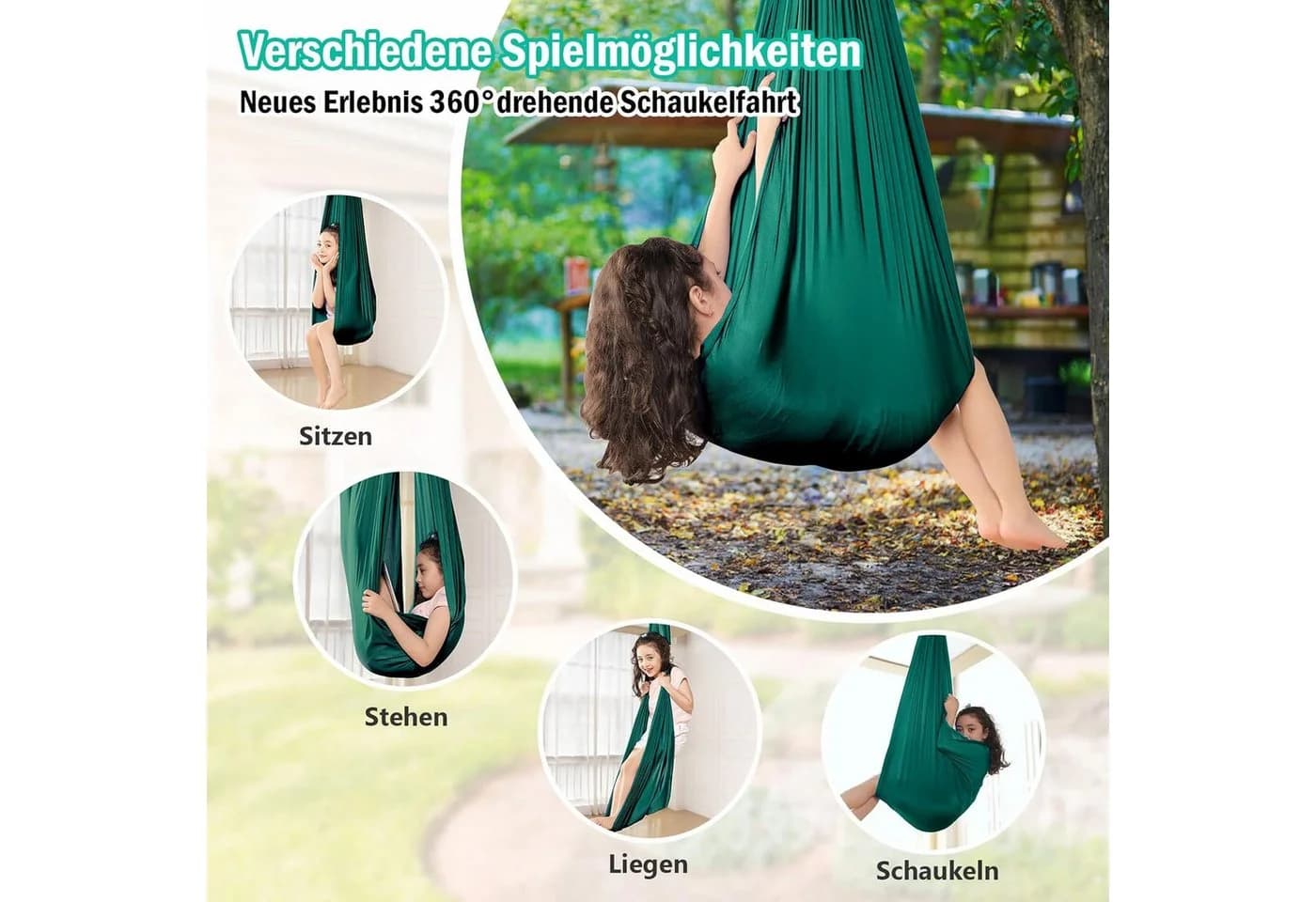 AURIVION Hängestuhl Nestschaukel mit Sitzkissen Nylon - Bild 3