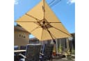 PURPLE LEAF Sonnenschirm Holzoptik Quadratisch Beige Aluminium Bild 3