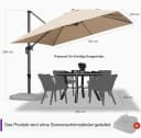 PURPLE LEAF Sonnenschirm Quadratisch Beige Aluminium 300x300 cm Bild 1