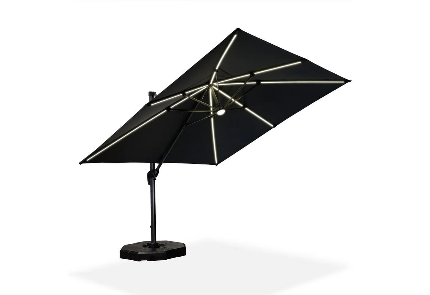 PURPLE LEAF Sonnenschirm Quadratisch LED-Licht 360° Rotation - Bild 2
