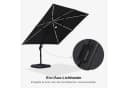 PURPLE LEAF Sonnenschirm Quadratisch LED-Licht 360° Rotation Bild 5
