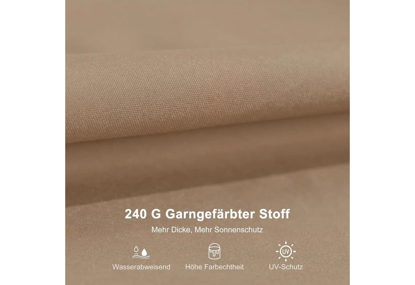PURPLE LEAF Hollywoodschaukel 3-Sitzer Beige Stahlrahmen Polyester Dach - Bild 3