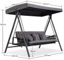 PURPLE LEAF Hollywoodschaukel 3-Sitzer Grau Bild 1