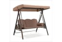 PURPLE LEAF Hollywoodschaukel 3-Sitzer mit Sonnendach Beige Bild 2