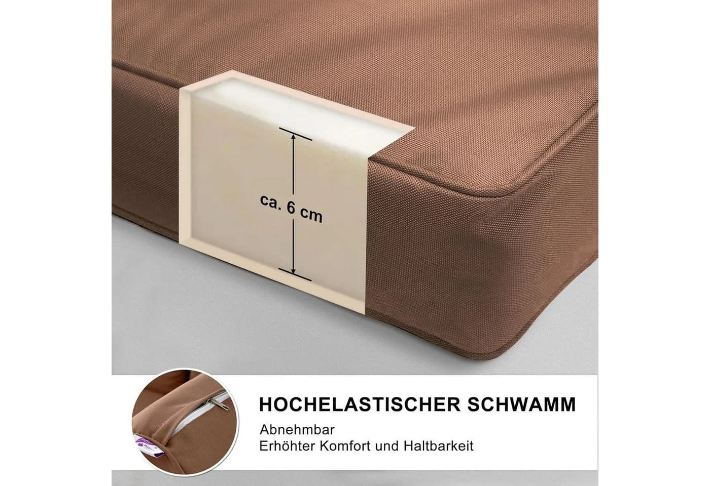 PURPLE LEAF Hollywoodschaukel 3-Sitzer mit Sonnendach Beige - Bild 5