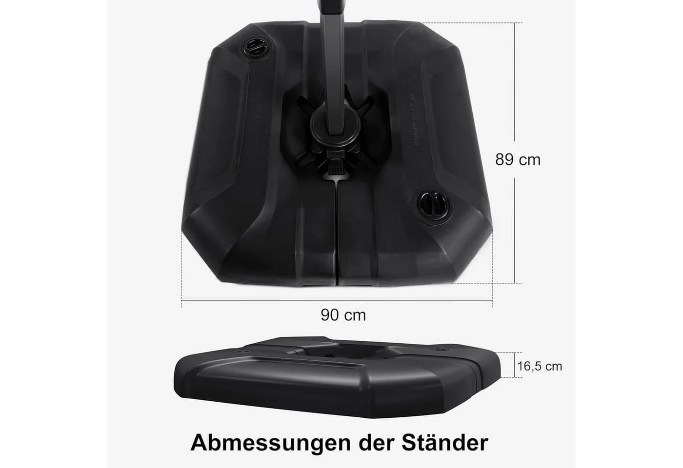 PURPLE LEAF Sonnenschirmständer Anthrazit Befüllbar Metall