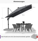 PURPLE LEAF Sonnenschirm Quadrat 300x300 cm Hellgrau LED Bild 1