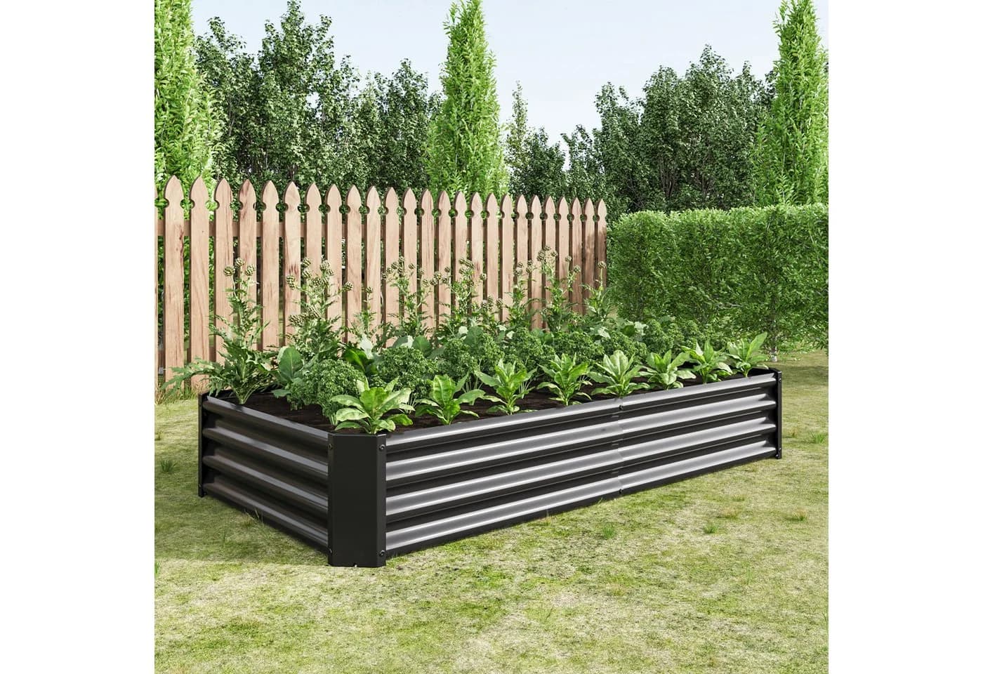 BBWL Hochbeet Metall 180x90x30 cm verzinkt Anthrazit - Bild 3