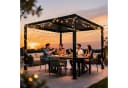 BBG Pavillon Aluminium Eisen Lamellenpergola Schwarz Bild 1