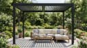 BBG Pavillon Aluminium Eisen Lamellenpergola Schwarz Bild 2