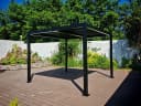 BBG Pavillon Aluminium Eisen Lamellenpergola Schwarz Bild 5