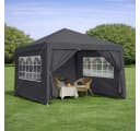 BBG Faltpavillon 3x3 m Schwarz wasserdicht mit 4 Seitenwänden Bild 2