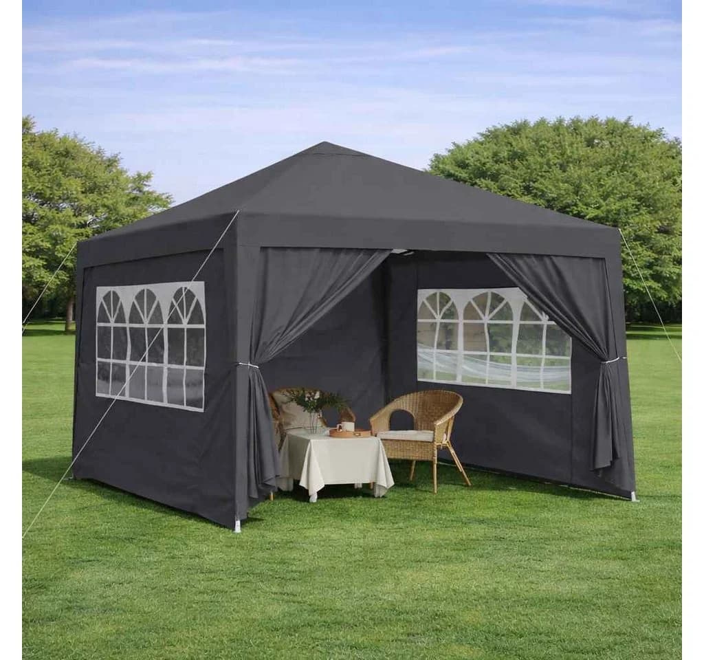 BBG Faltpavillon 3x3 m Schwarz wasserdicht mit 4 Seitenwänden - Bild 2