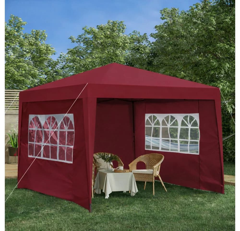 BBWL Faltpavillon 3x3m wasserdicht mit Stahlrahmen und Seitenwänden - Bild 2