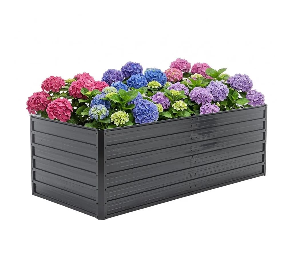 BBWL Hochbeet 190x90x64 cm Metall Rostfrei Wetterfest Holzoptik