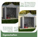 BBWL Gerätehaus 190x170x200 cm Dunkelgrau Metall Fahrradgarage Bild 5
