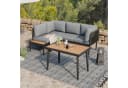 MODFU Gartenlounge-Set 3-tlg. Ecksofa + Esstisch Grau Stahl Bild 2