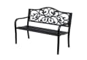 BBG Gartenbank 3-Sitzer Metallbank Schwarz Stahl Gusseisen Bild 2