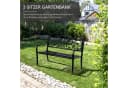 BBG Gartenbank 3-Sitzer Metallbank Schwarz Stahl Gusseisen Bild 3