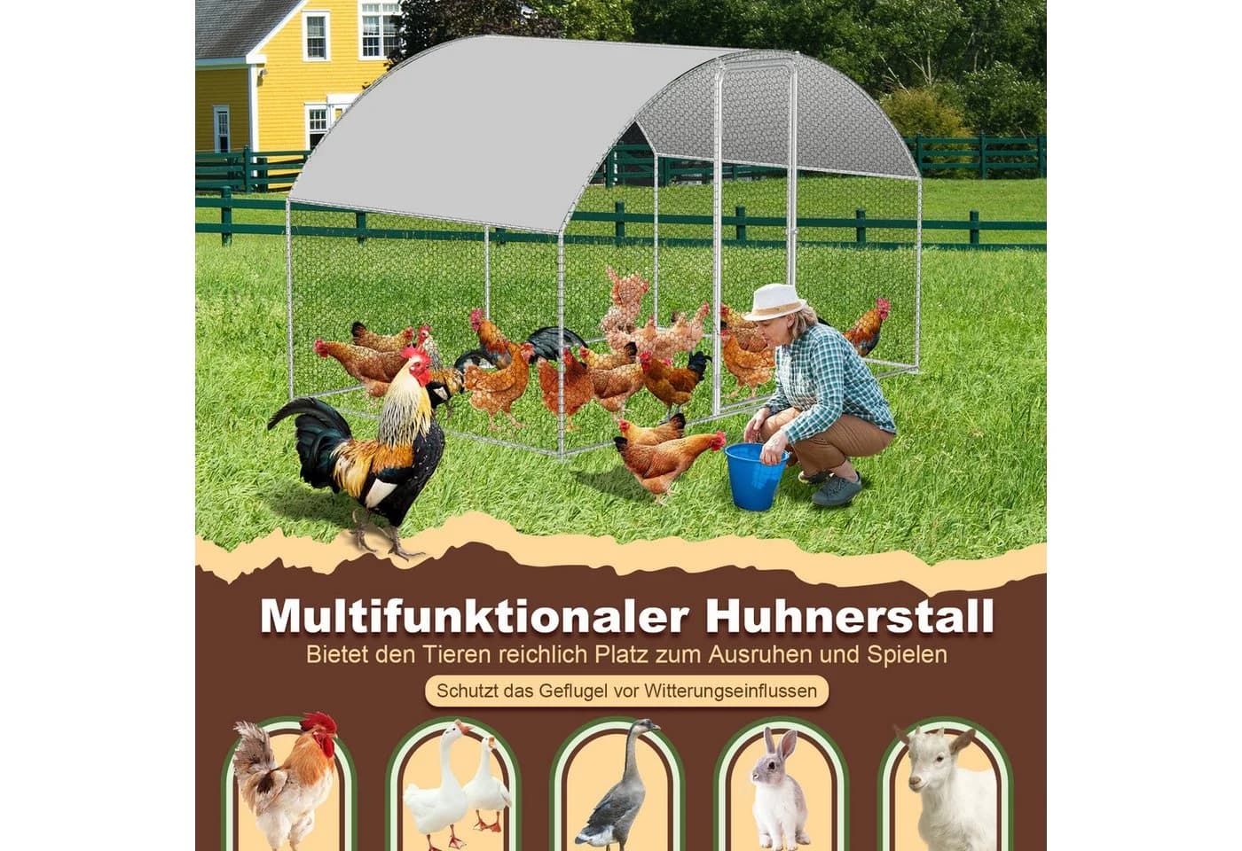 Clanmacy Hühnerstall mit Kuppeldach & Oxford-Abdeckung - Bild 3
