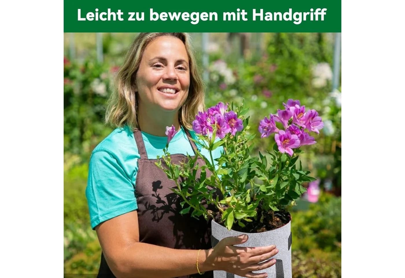 Sunicol Pflanzkübel Grau Vlies mit Klettfenster - Bild 5