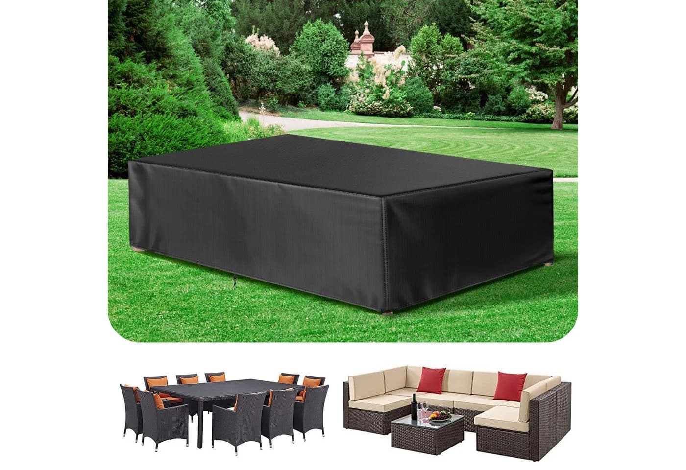 Sunicol Gartenmöbel-Schutzhülle Wasserdicht Anti-UV Schwarz - Bild 2