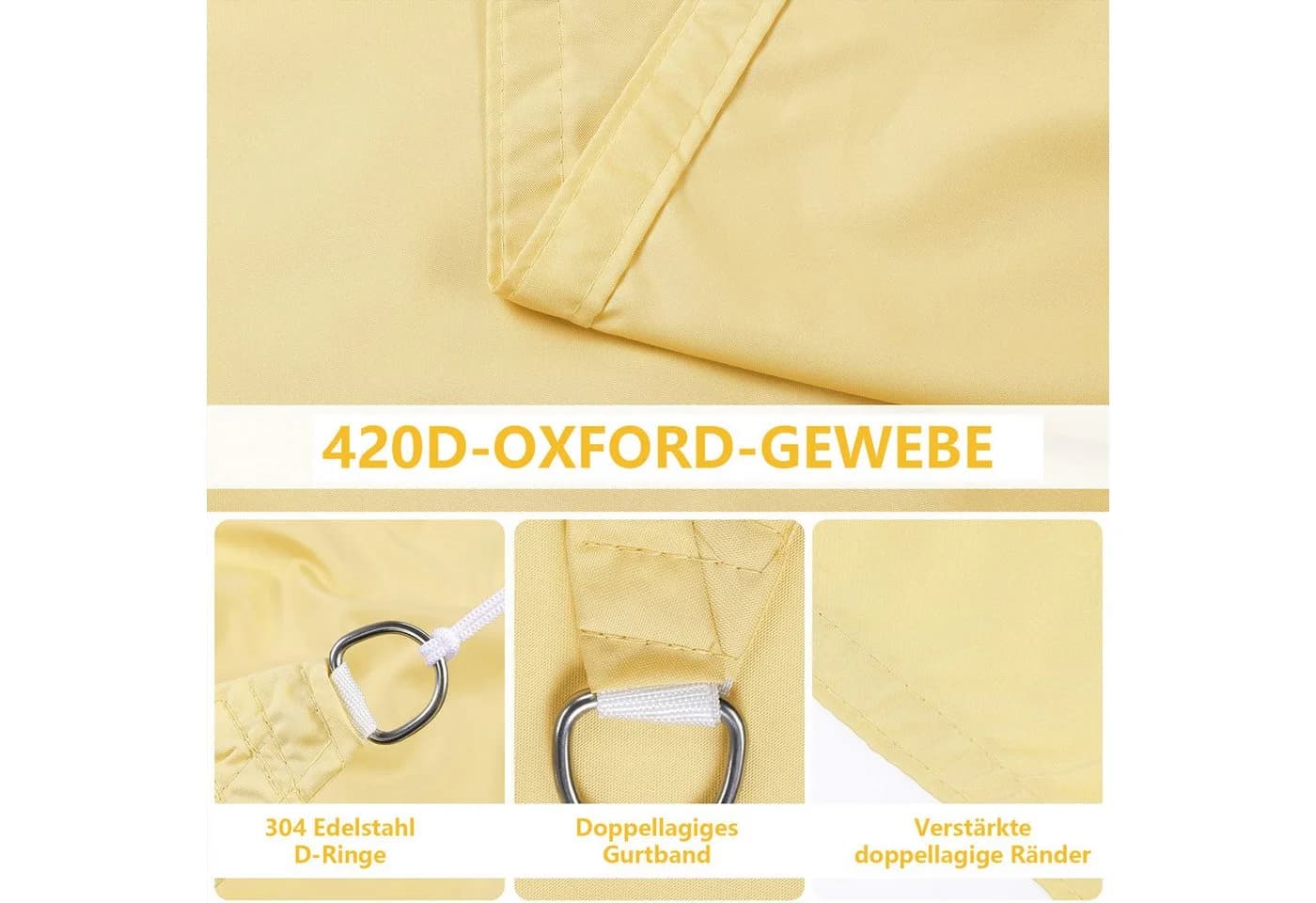 Jibenhome Sonnensegel Wasserdicht UV-Schutz Rechteckig Quadratisch - Bild 5