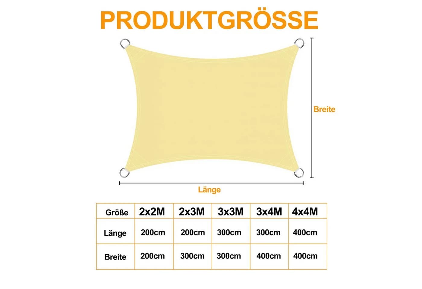 Sunicol Sonnensegel Wasserdicht mit UV-Schutz Rechteckig Quadratisch