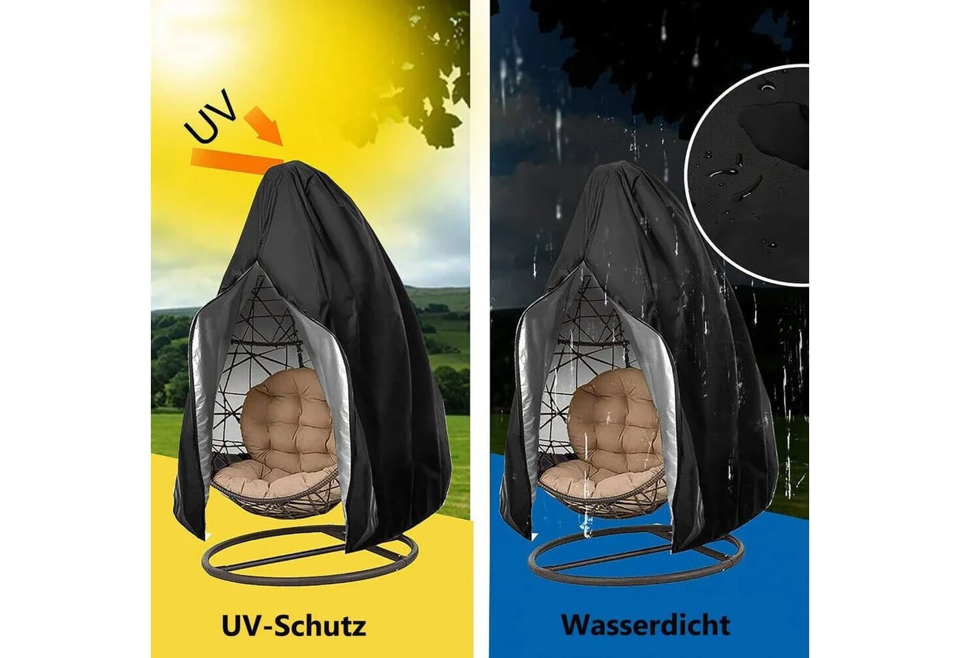 Rosnek Gartenmöbel-Schutzhülle Regenfest und staubdicht für Hängesessel - Bild 4