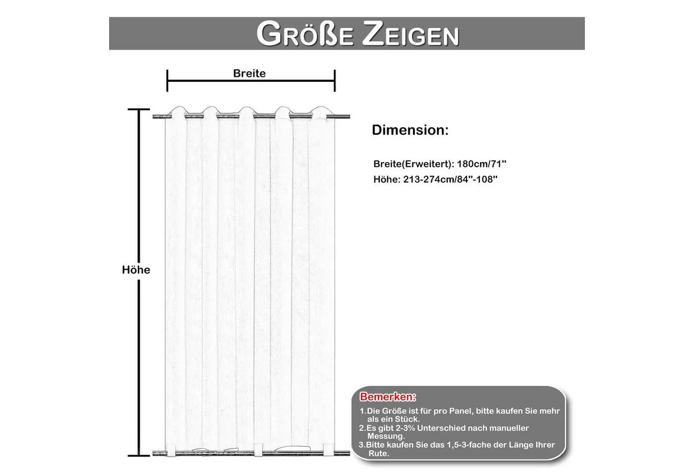 Jibenhome Outdoorgardine Wetterfest mit Ösen 2 St